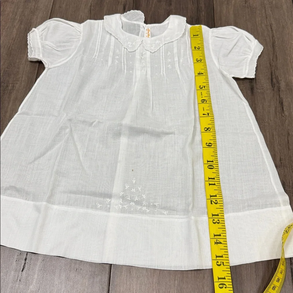 White Embroidered Short Sleeve baby dress‎ handmade